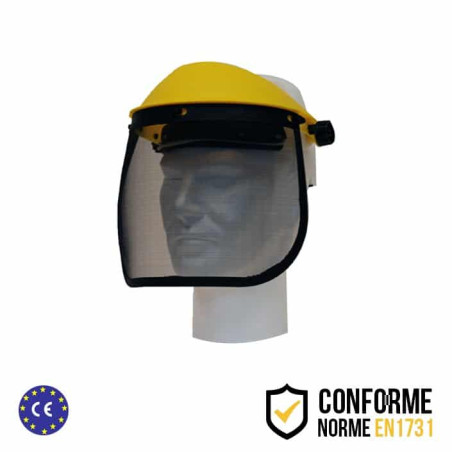 Visière professionnelle de protection à écran grillagé relevable en métal