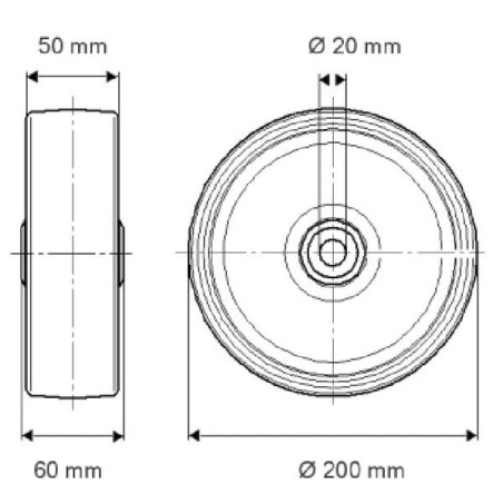 Roue 200mm TENTE FTP2000502060