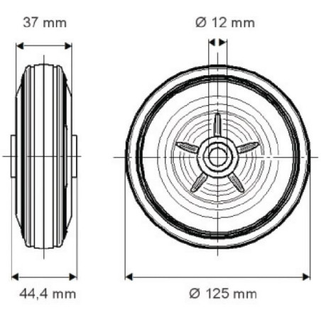 Roue 125mm TENTE DVR125371244