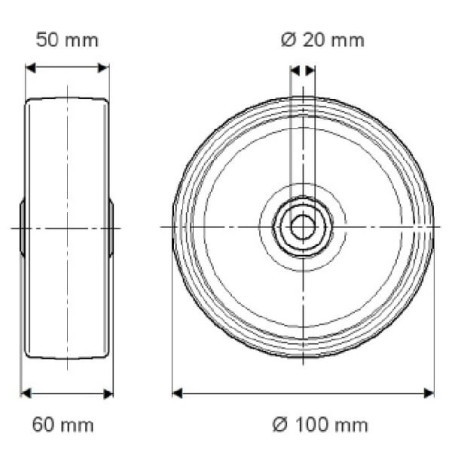 Roue 100mm TENTE FTP1000502060