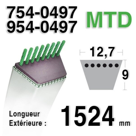 Courroie KEVLAR  MTD 754-0497 - 954-0497