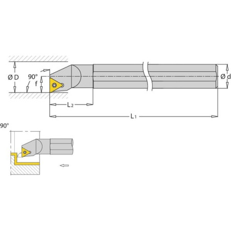 Porte-plaquette droit I-TOOLS S20QSTFCR16