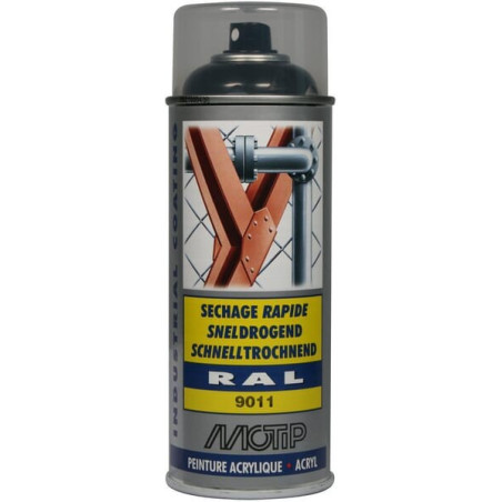 Peinture spray noir graphite MOTIP 07158