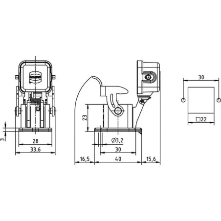 Embase encastrée HARTING 09200030305