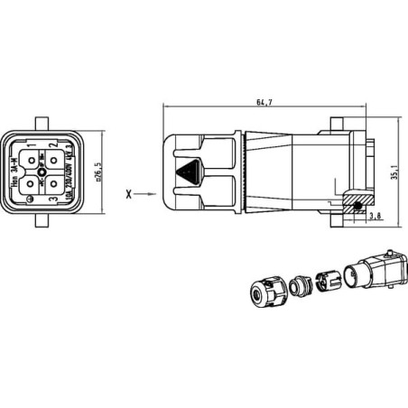 Connecteur HARTING 09200030440