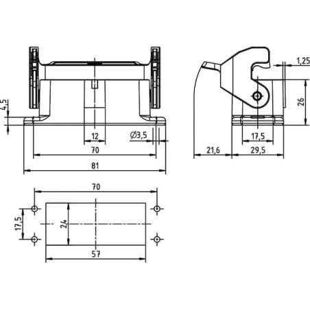 Embase encastrée HARTING 09200100301
