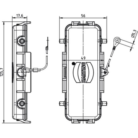 Couvercle de protection HARTING 09300245425