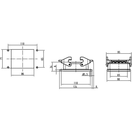 Embase encastrée HARTING 09300320301