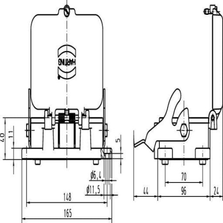 Embase encastrée HARTING 09300480317