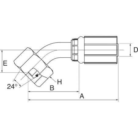 Raccord GATES 10G20FDHORX45