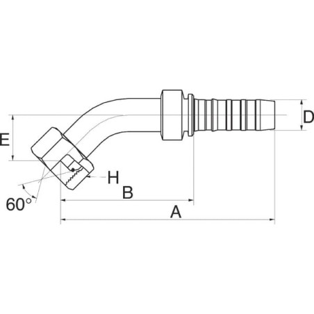 Raccord GATES 10GS12FBSPORX45