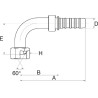 Raccord GATES 10GS12FBSPORX90
