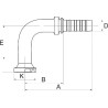Raccord GATES 10GS12FL90100