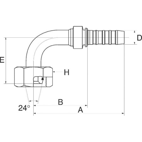 Raccord GATES 12GS25FDHORX90