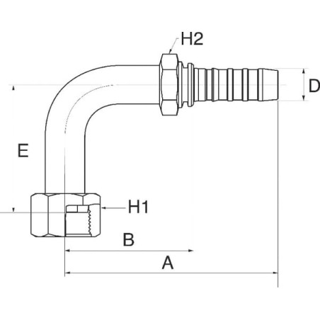 Raccord GATES 16GS16FFORX90L
