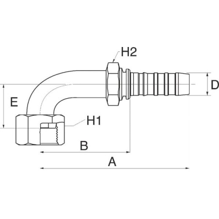 Raccord GATES 16GS16FFORX90S