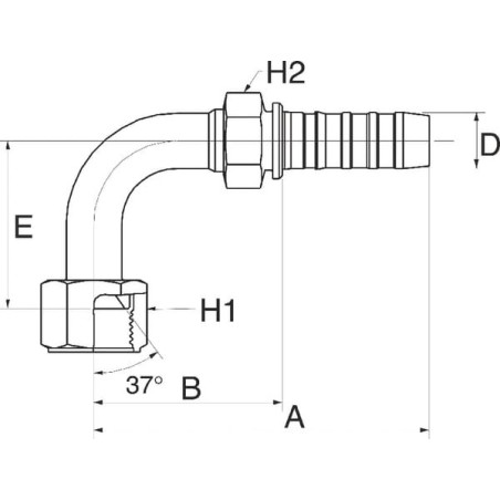 Raccord GATES 16GS16FJX90M