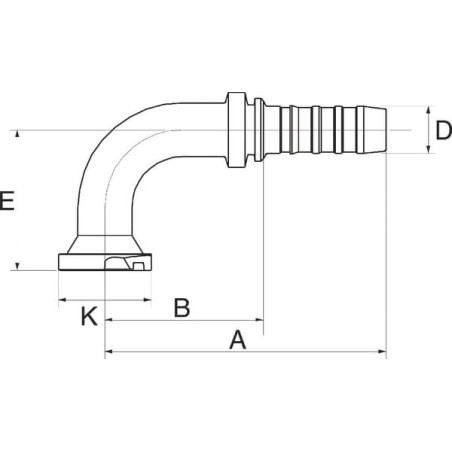 Raccord GATES 16GS16FL90M