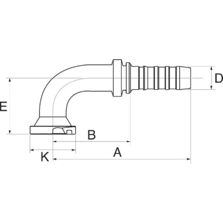 Raccord GATES 16GS16FL90S