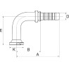 Raccord GATES 16GS16FLH90100