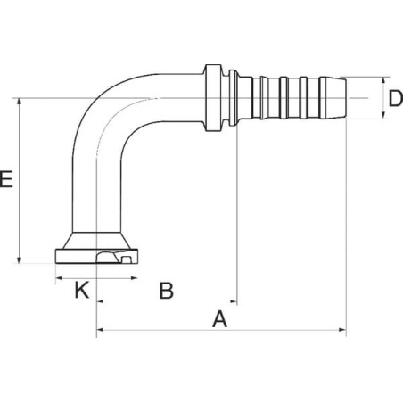 Raccord GATES 16GS16FLH90120