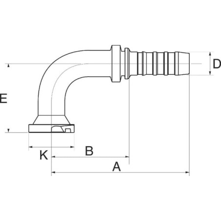 Raccord GATES 16GS16FLH90M