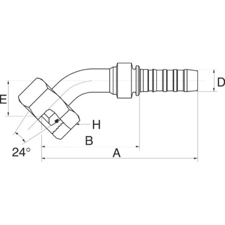 Raccord GATES 16GS28FDLORX45