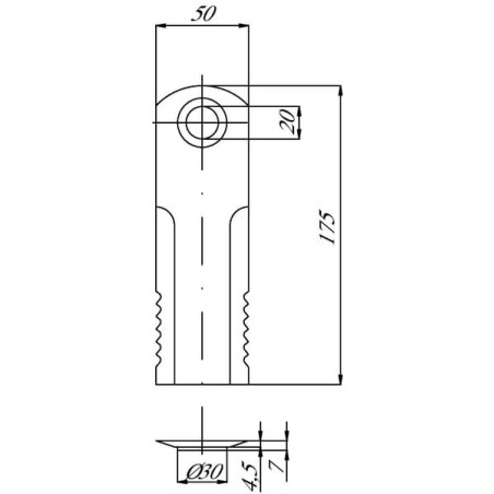 Couteau de broyeur UNIVERSEL 193361A1GZ