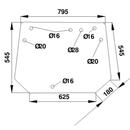 Lunette arrière UNIVERSEL 205812051010N