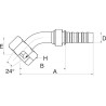 Raccord GATES 24GSP42FDLORX45