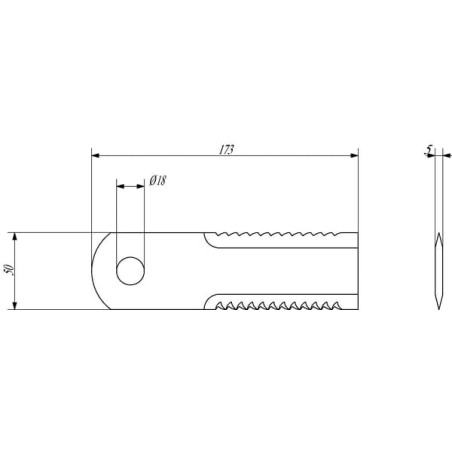 Couteau de broyeur UNIVERSEL 281406CH