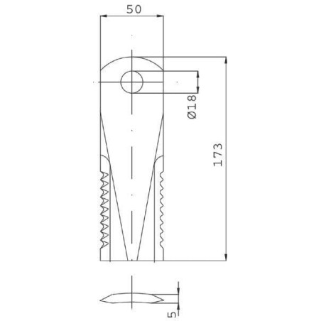 Couteau de broyeur UNIVERSEL 281445N