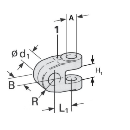 Chape pour barre de poussée hydraulique WALTERSCHEID 306372