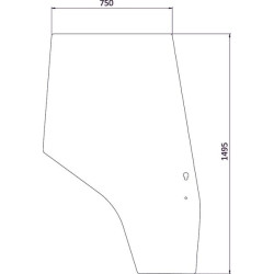 Vitre de porte droite UNIVERSEL 3804658M1N