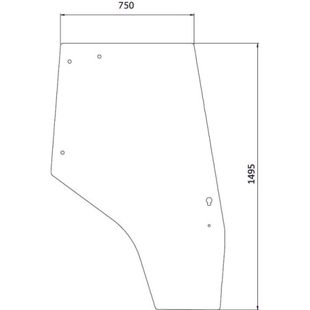 Vitre de porte droite UNIVERSEL 3825717M1N
