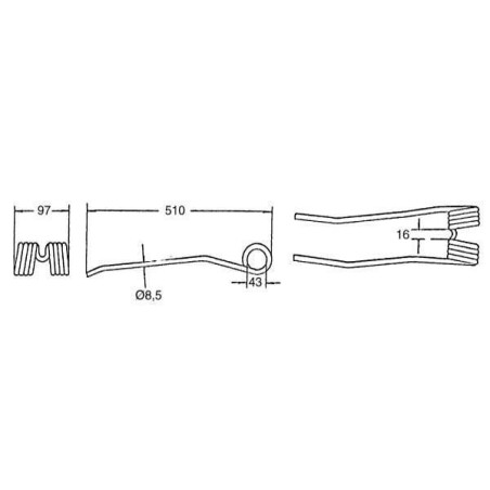 Dent d'andaineuse UNIVERSEL 436141KR