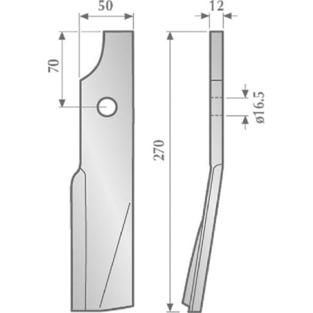 Couteau de fraise gauche KUHN 51933900