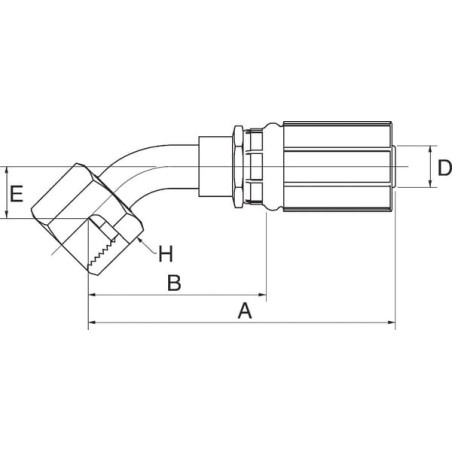 Raccord GATES 8G12FFORX45S