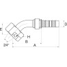 Raccord GATES 8GS16FDHORX45