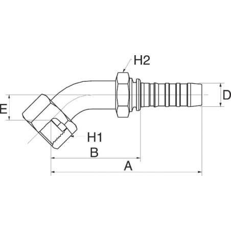 Raccord GATES 8GS8FFORX45S
