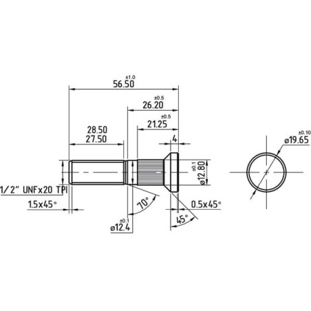 Boulon de roue UNIVERSEL ATJ4045N
