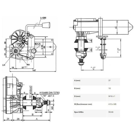 Moteur d'essuie-glace UNIVERSEL CA503034846