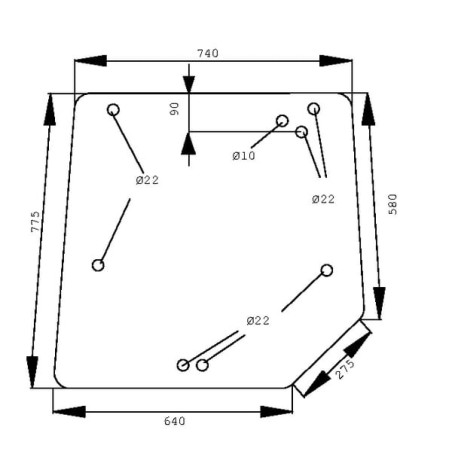 Lunette arrière UNIVERSEL D6942T