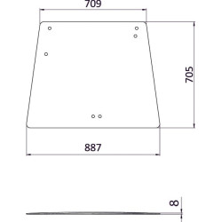 Vitre arrière UNIVERSEL D7761