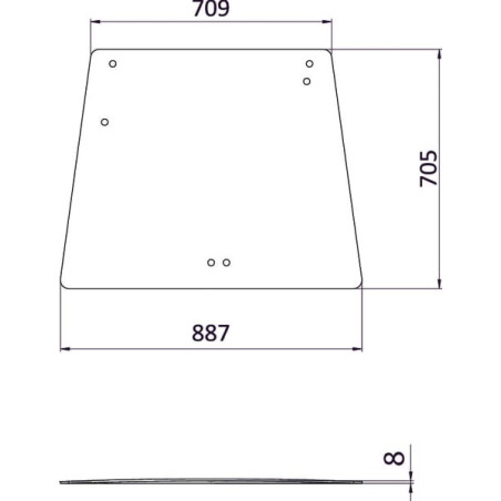Vitre arrière UNIVERSEL D7761