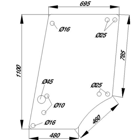 Vitre de porte UNIVERSEL D8054A