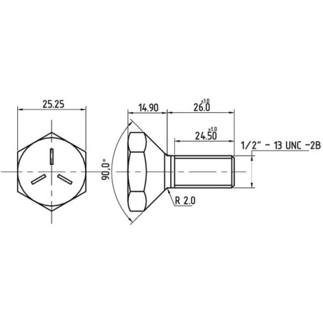 Boulon de roue UNIVERSEL K907400N