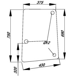 Vitre latérale UNIVERSEL L113306N