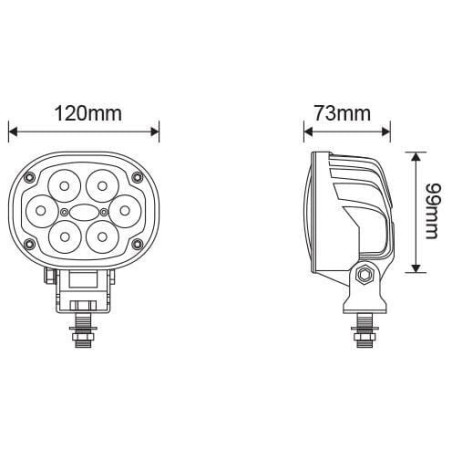 Phare de travail à LED ovale UNIVERSEL LA10433