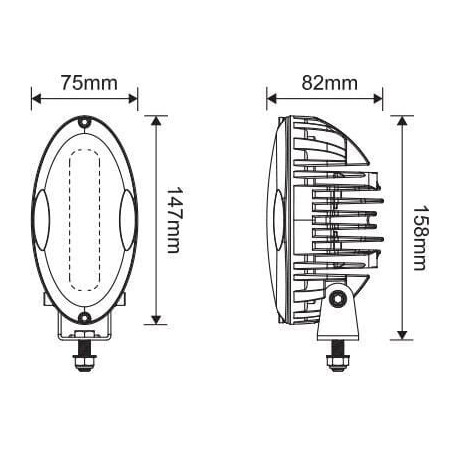 Phare de travail à LED ovale UNIVERSEL LA10439